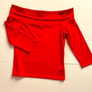 ANTHRO: Off-the-Shoulder Poppy Red Top, Woman’s Medium